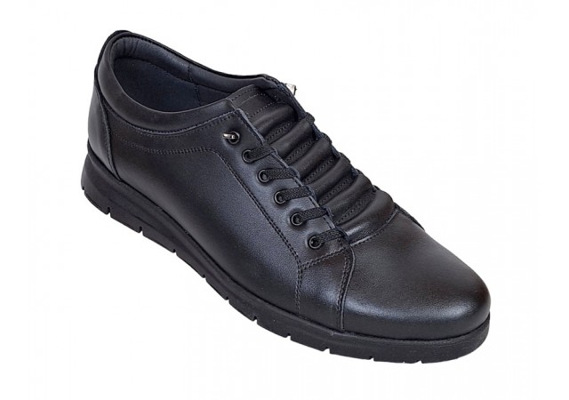 Pantofi barbati casual din piele naturala, negru TIPON